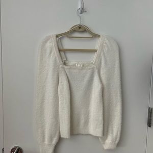 NEVER WORN- white comfy shirt great for winter